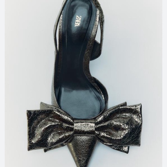 Zara metallic bow heels - Picture 2 of 8